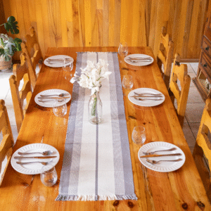 Camino de mesa Franjas Gris