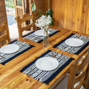 Mantel individual Rayas negro 6 piezas